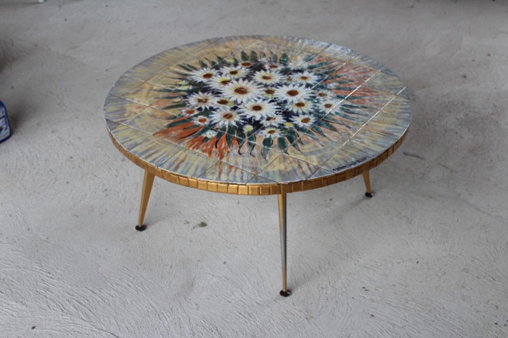 table basse fleurs